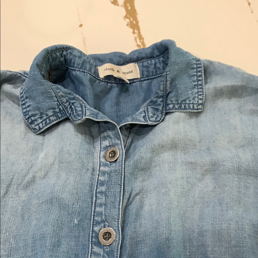 Cloth & Stone Blue Denim Jumpsuit